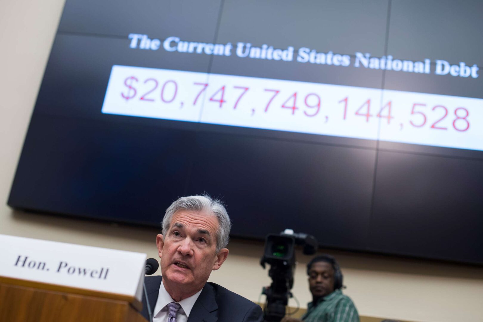 Federal Reserve Chairman Jerome Powell testifies before the House Financial Services Committee on Feb. 27, 2018. The gross federal debt has grown to more than $28 trillion since then.
