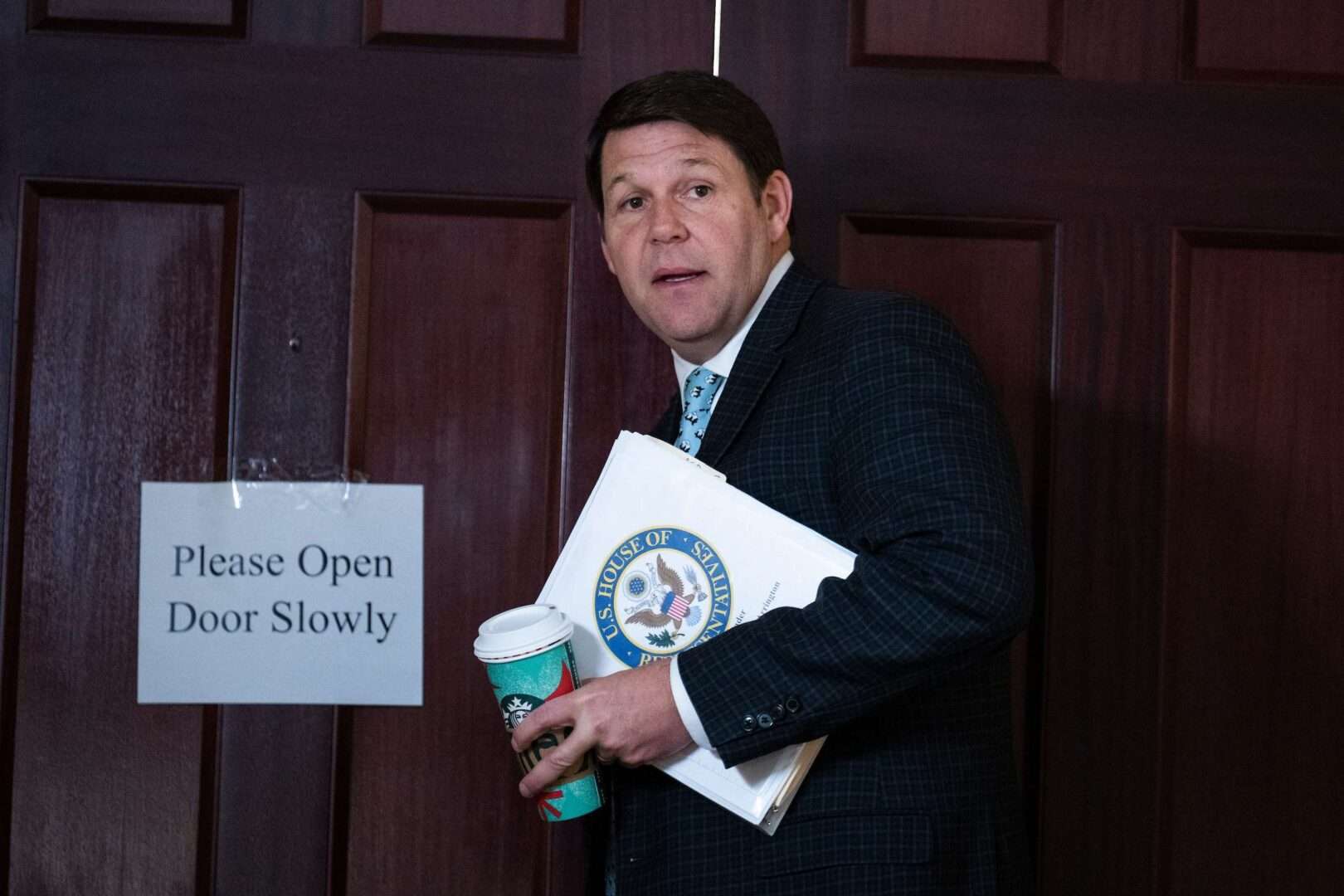 Rep. Jodey C. Arrington, R-Texas, is seen Monday outside the House Republican Steering Committee meeting to select committee chairs in the  Capitol.