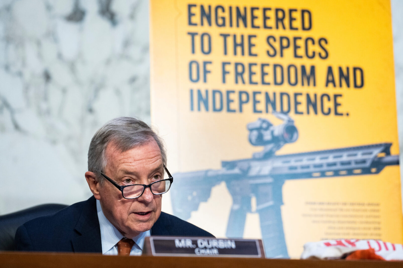 Chairman Richard J. Durbin, D-Ill., conducts a Senate Judiciary Committee hearing titled “After the Highland Park Attack: Protecting Our Communities from Mass Shootings,” in July 2022. 