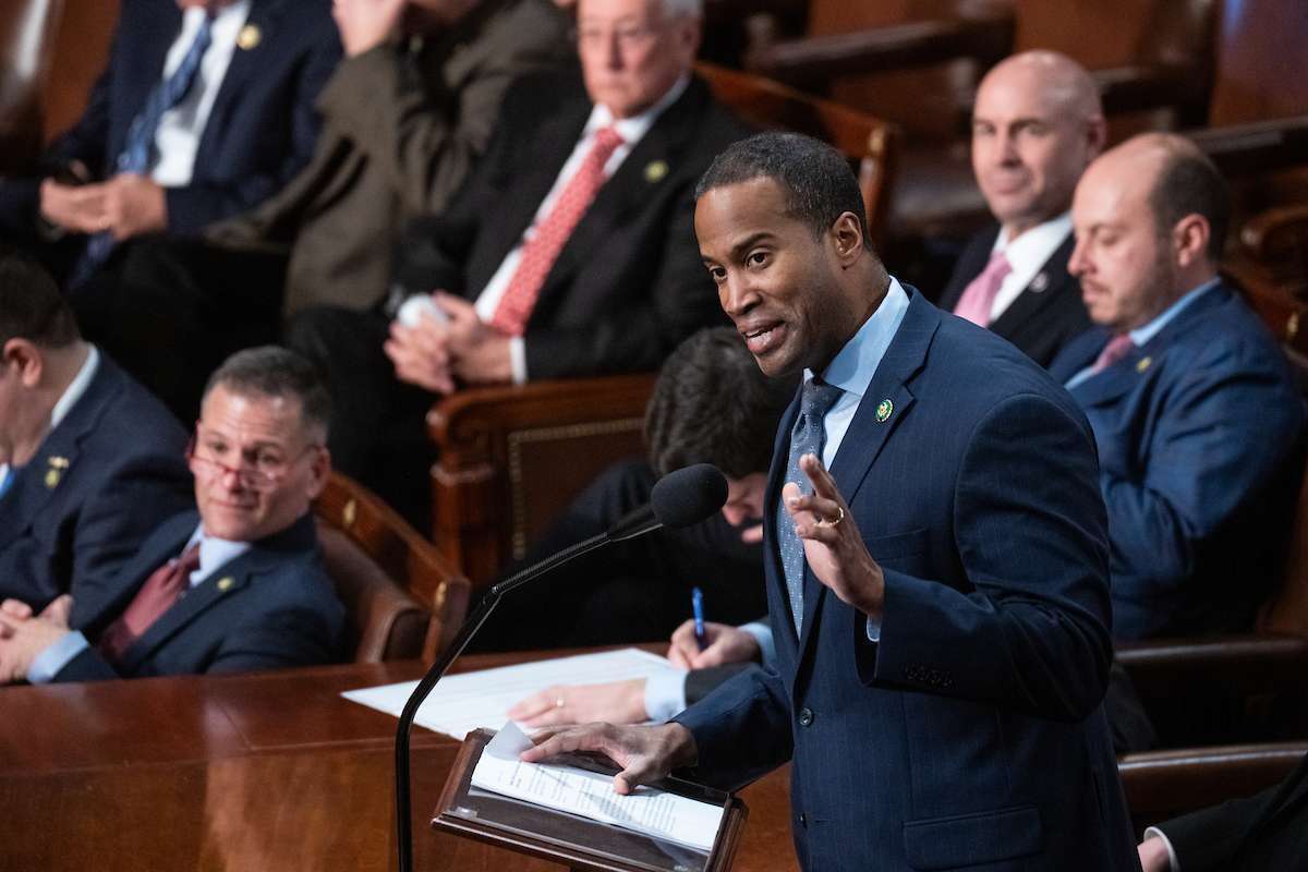 Michigan Republican John James nominates Republican leader Kevin McCarthy before a seventh attempt to elect a speaker Thursday. Speeches by James and others have fueled speculation about future leadership ambitions and runs for Senate.