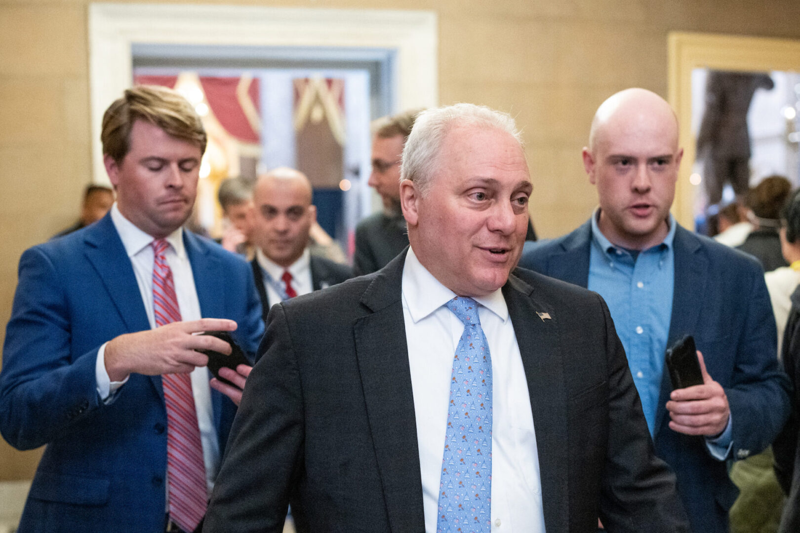 House Majority Leader Steve Scalise, R-La., returns to his office after a vote on Wednesday.