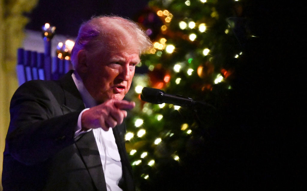 Former president and presidential hopeful Donald Trump speaks at the New York Young Republican Club's 111th annual gala in New York on Dec. 9.