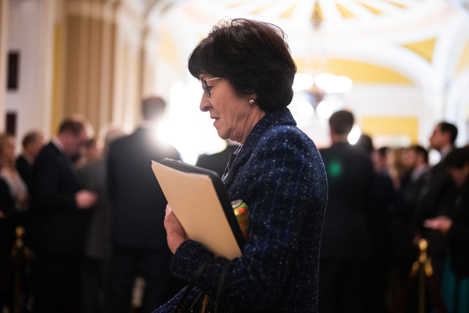 Sen. Susan Collins, R-Maine, is seen after the Senate luncheons in the Capitol on Nov. 28. 