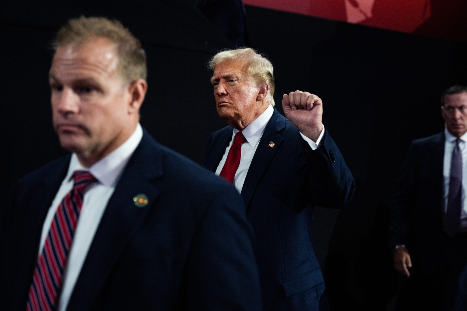 Former President Donald Trump is seen at the Republican National Convention in Milwaukee on July 18.