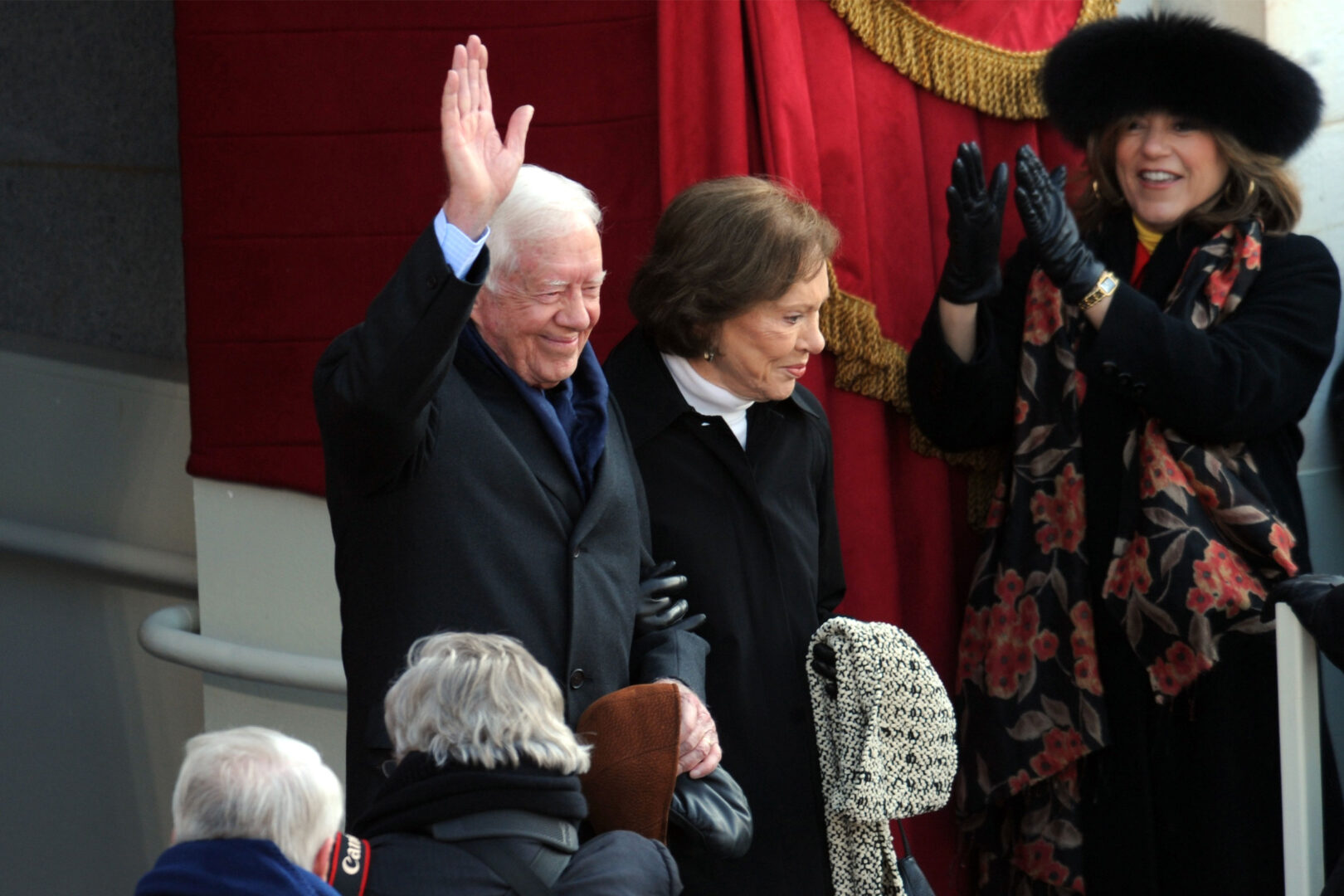 Former President Jimmy Carter and former first lady Rosalynn Carter arrive at the Capitol on Jan. 20, 2009, for President Barack Obama’s first inauguration.