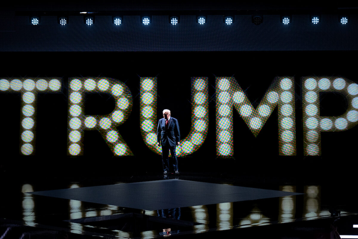 Donald Trump arrives onstage to accept the Republican nomination for president at the national party convention in Milwaukee in July. (Bill Clark/CQ Roll Call)