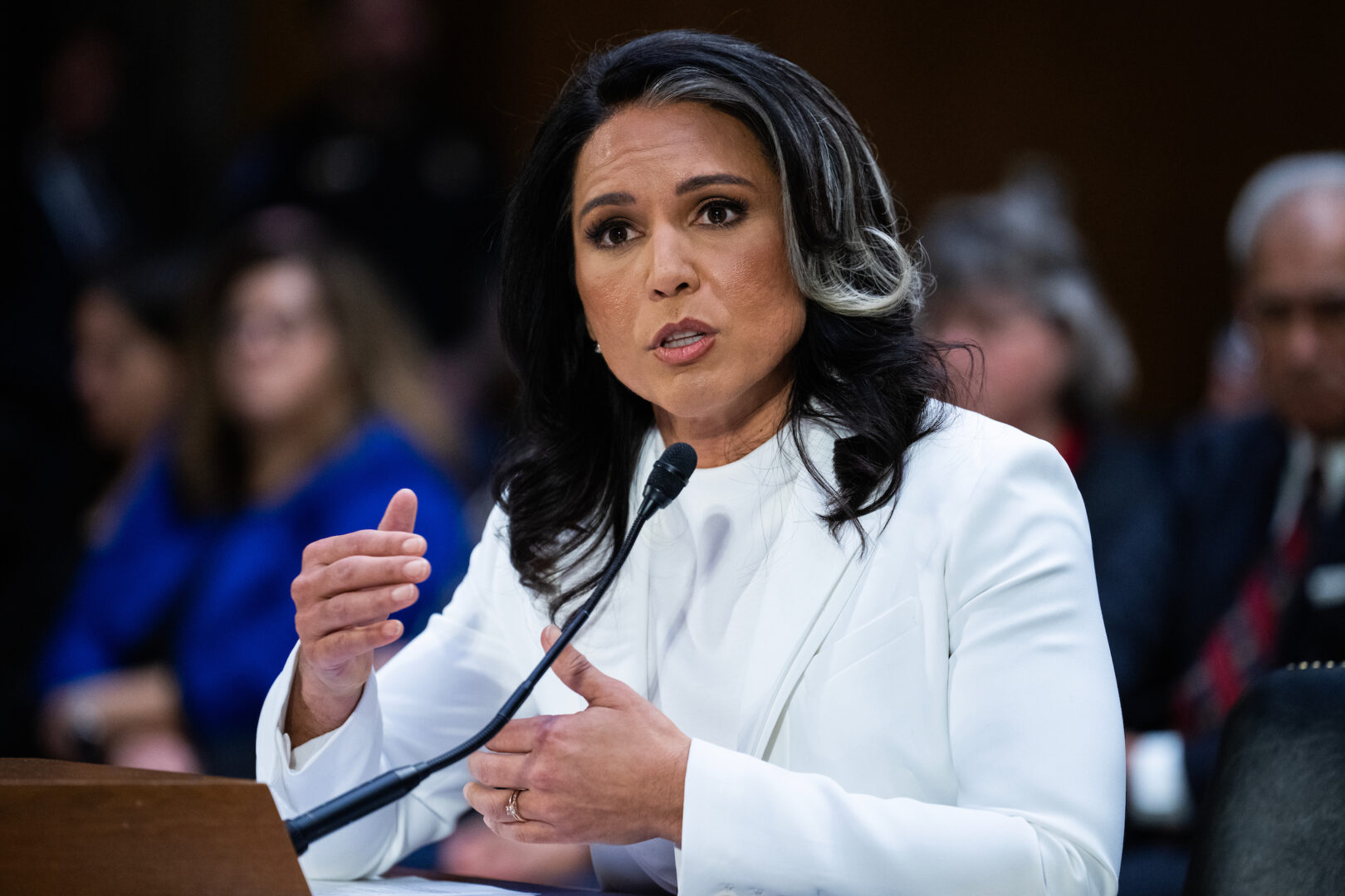 Tulsi Gabbard, nominated to be director of National Intelligence, testifies to the Senate Select Intelligence Committee on Jan. 30. 