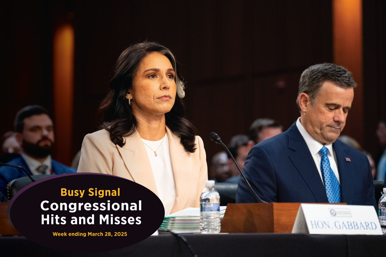 Director of National Intelligence Tulsi Gabbard and CIA Director John Ratcliffe testify during the Senate Select Intelligence Committee hearing on Tuesday. 