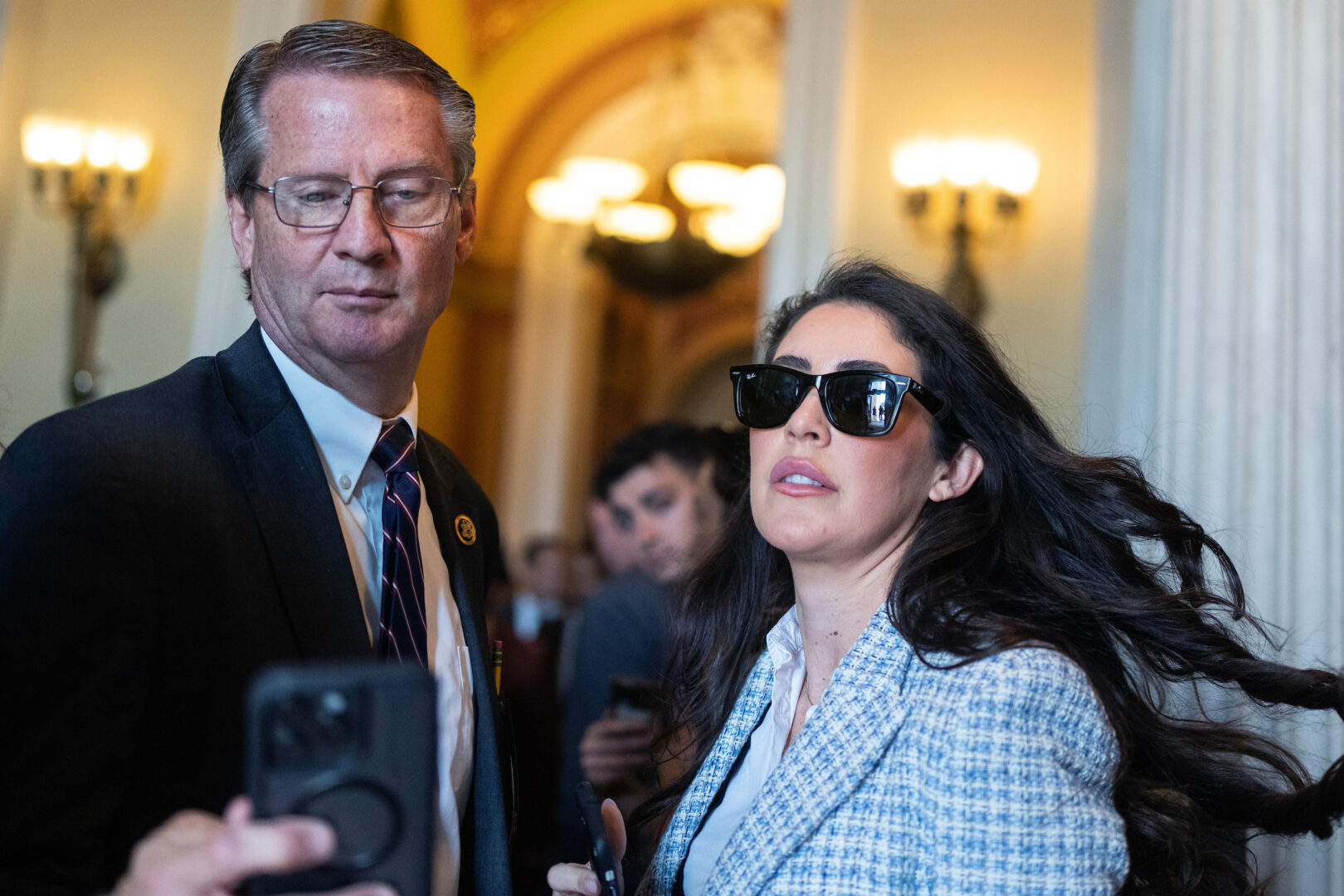 Rep. Anna Paulina Luna is working to retain limited GOP support for her effort to allow House parents to vote by proxy after birth. Above, she is seen in 2024 with GOP Rep. Tim Burchett, another supporter of the proxy exception.