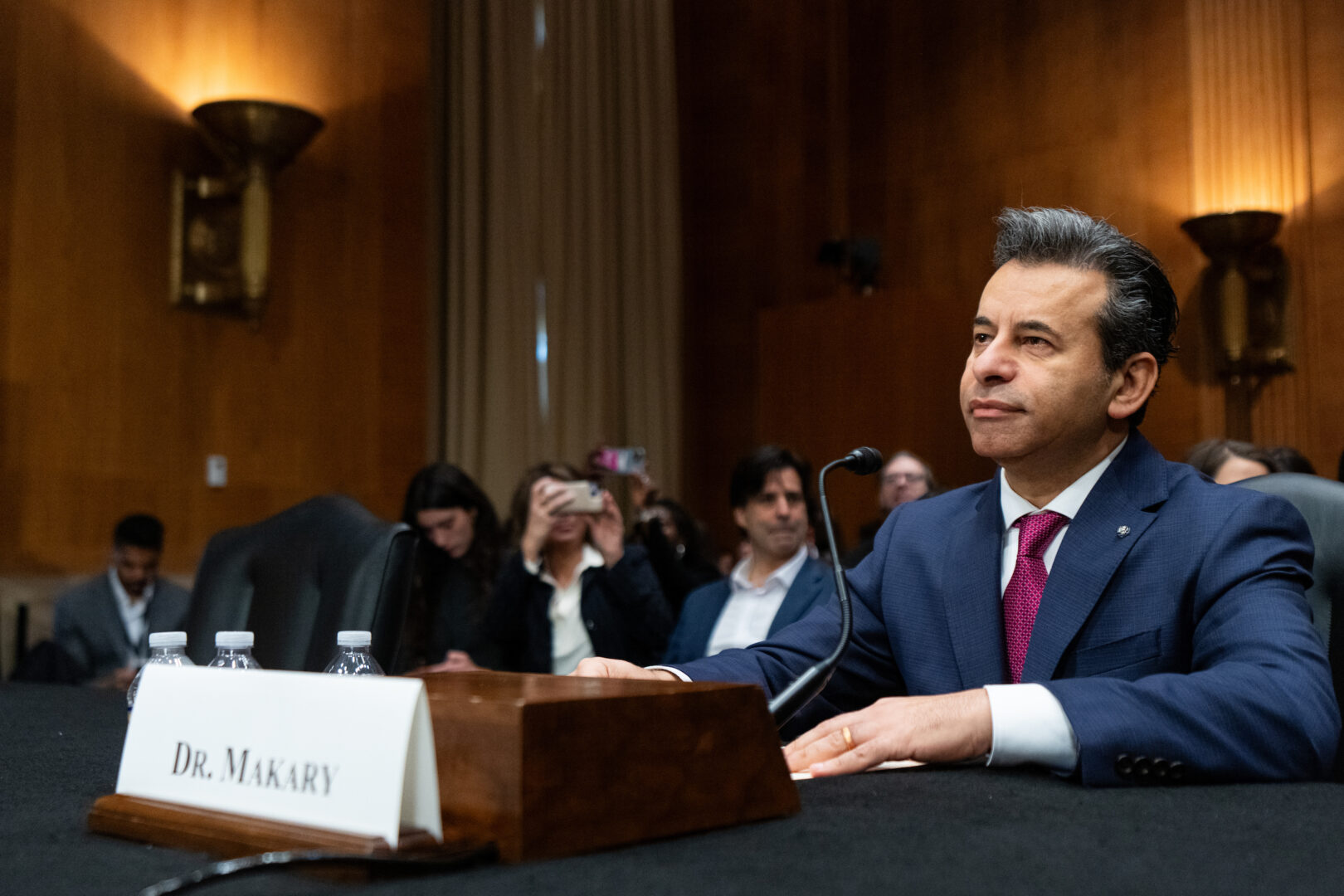 Martin Makary, nominee to be commissioner of the Food and Drug Administration, appears before the Senate Health, Education, Labor and Pensions Committee for his confirmation hearing on Thursday.