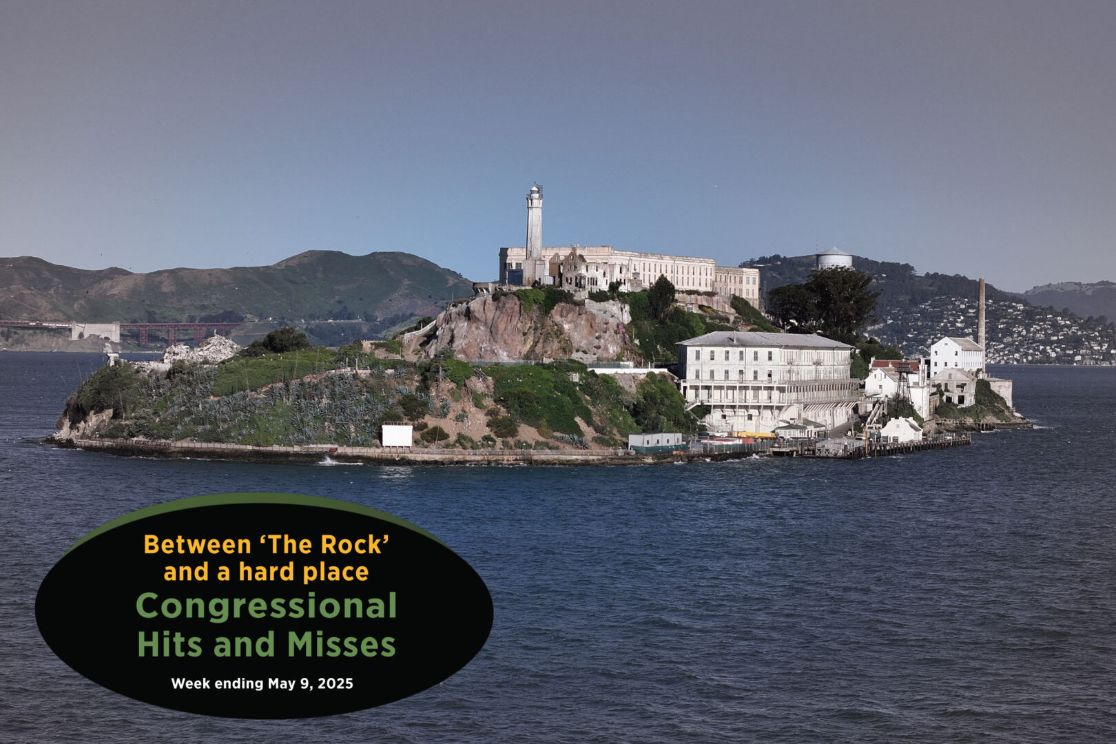A view of Alcatraz Island in San Francisco Bay.