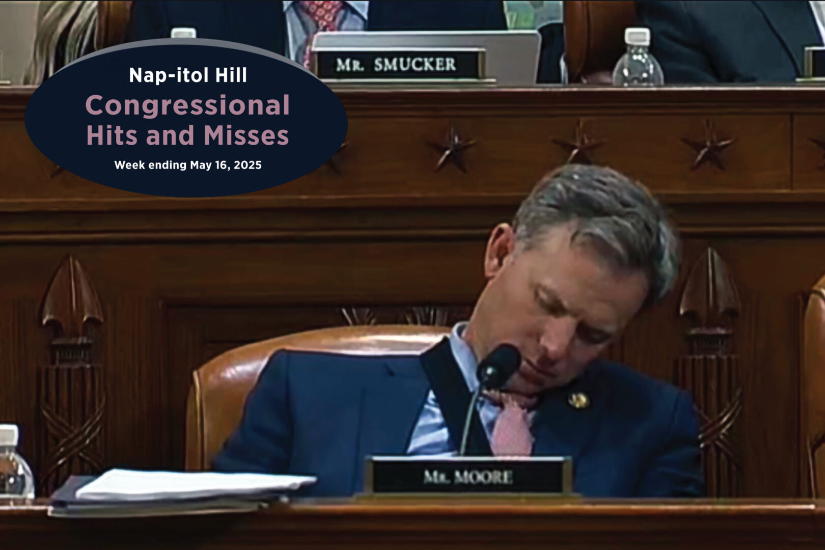 Utah Rep. Blake D. Moore dozes off during a House Ways and Means markup early Thursday morning.
