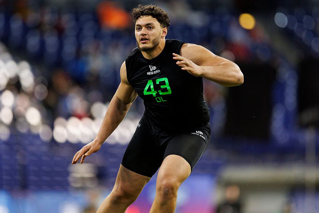 Jalen Travis spent a summer on the Hill in 2022 and recalls informal debates with his fellow interns, saying “iron sharpens iron.” Above, he is seen at the NFL Scouting Combine in Indianapolis earlier this year. 