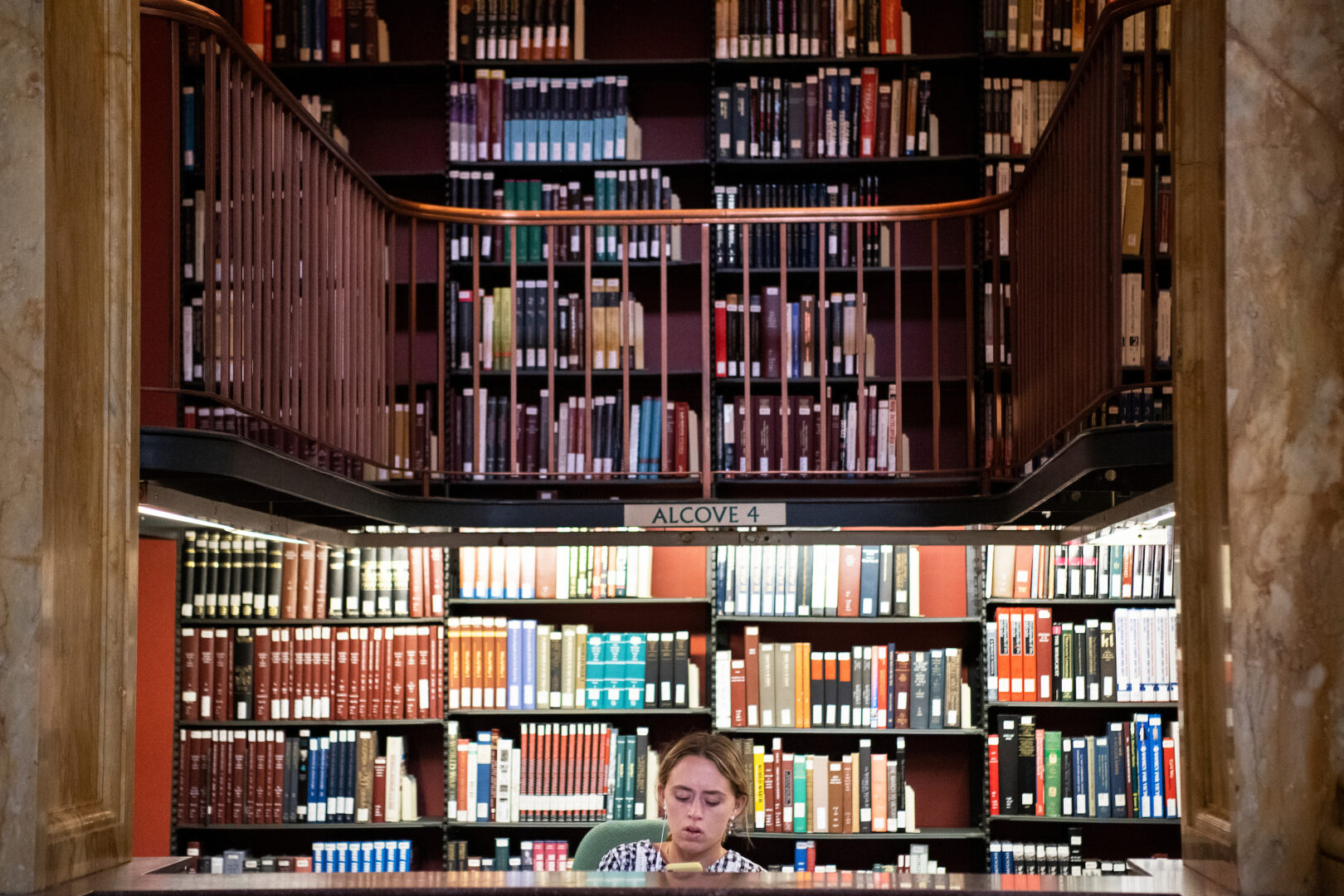 Libraries should be places of freedom and exploration, Curtis writes, not surveillance. Above, a researcher reads in the Jefferson Building of the Library of Congress. 