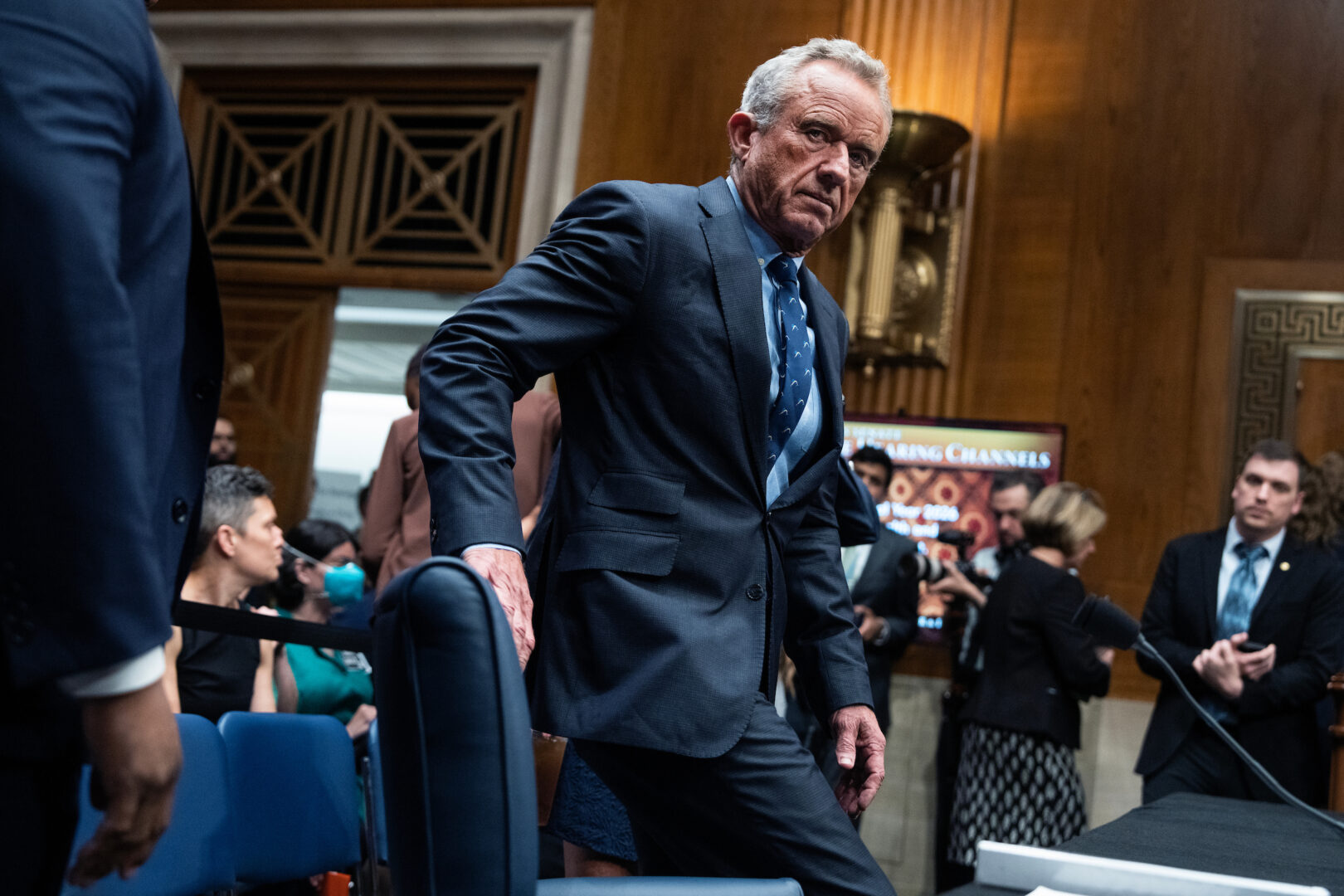 HHS Secretary Robert F. Kennedy Jr. arrives to testify Wednesday at the Senate Health, Education, Labor and Pensions Committee hearing.