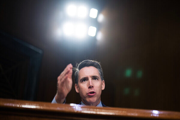 Sen. Josh Hawley, R-Mo., speaks at a Senate Judiciary Committee hearing on Wednesday.  (Tom Williams/CQ Roll Call)