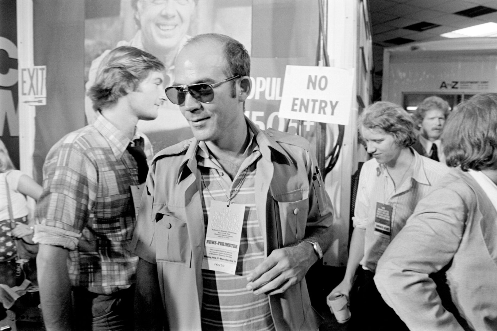 Hunter S. Thompson is pictured at the Democratic National Convention in New York City on July 15, 1976.