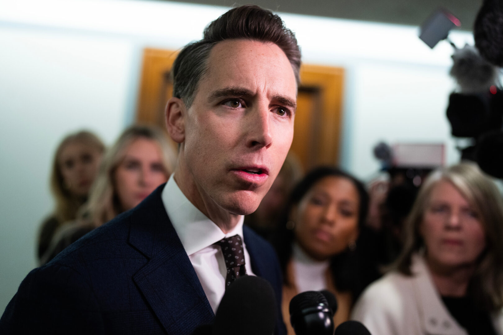 Sen. Josh Hawley has pushed back on other cuts to Medicaid, but asked whether he was concerned about people inadvertently losing coverage due to paperwork or systems issues with the work program, he said simply, “I’m for work requirements.”