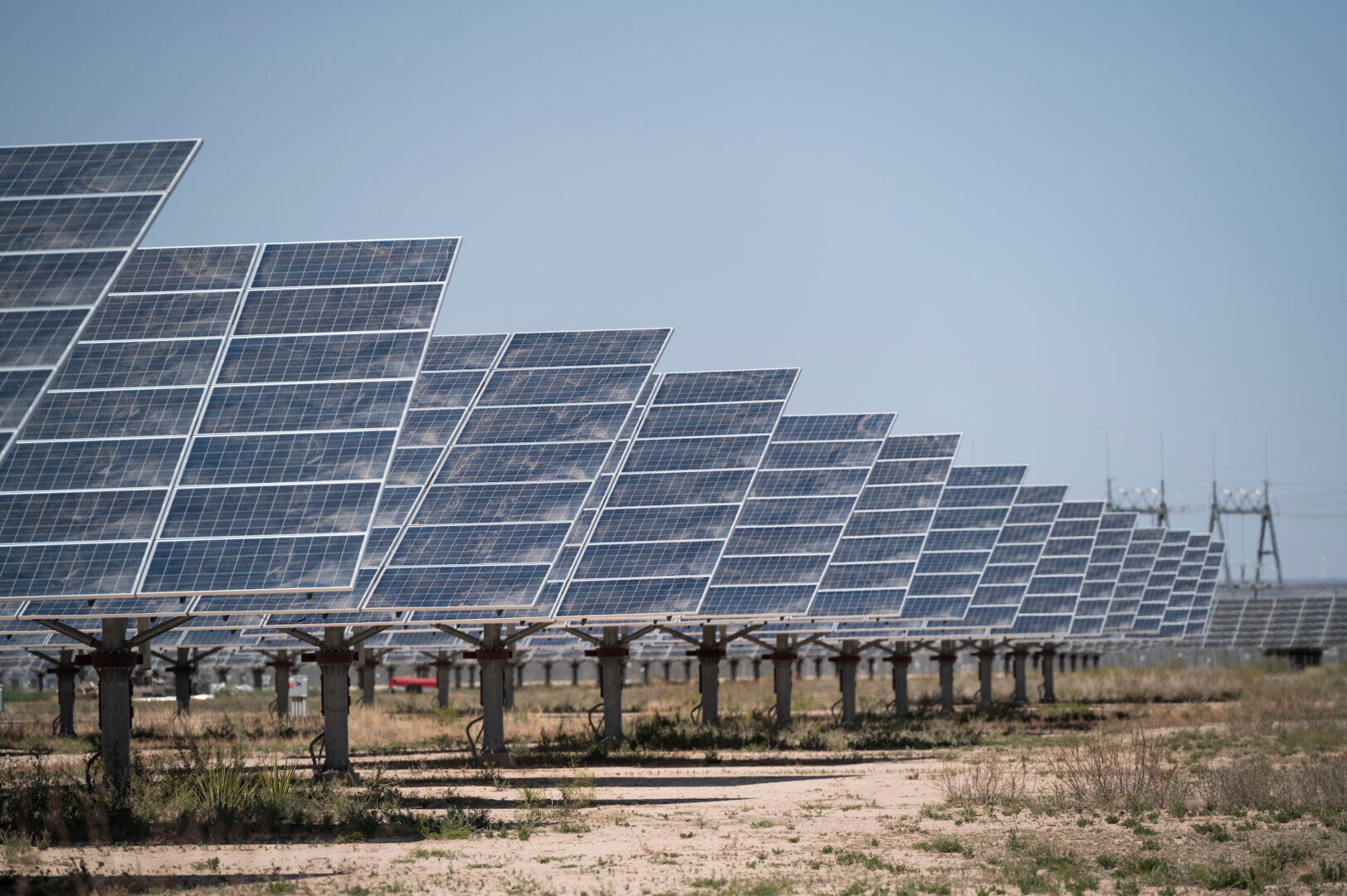 A solar farm near Bakersfield, Texas, is seen in 2021. Under the new GOP law, tax credits for solar energy face new restrictions. 