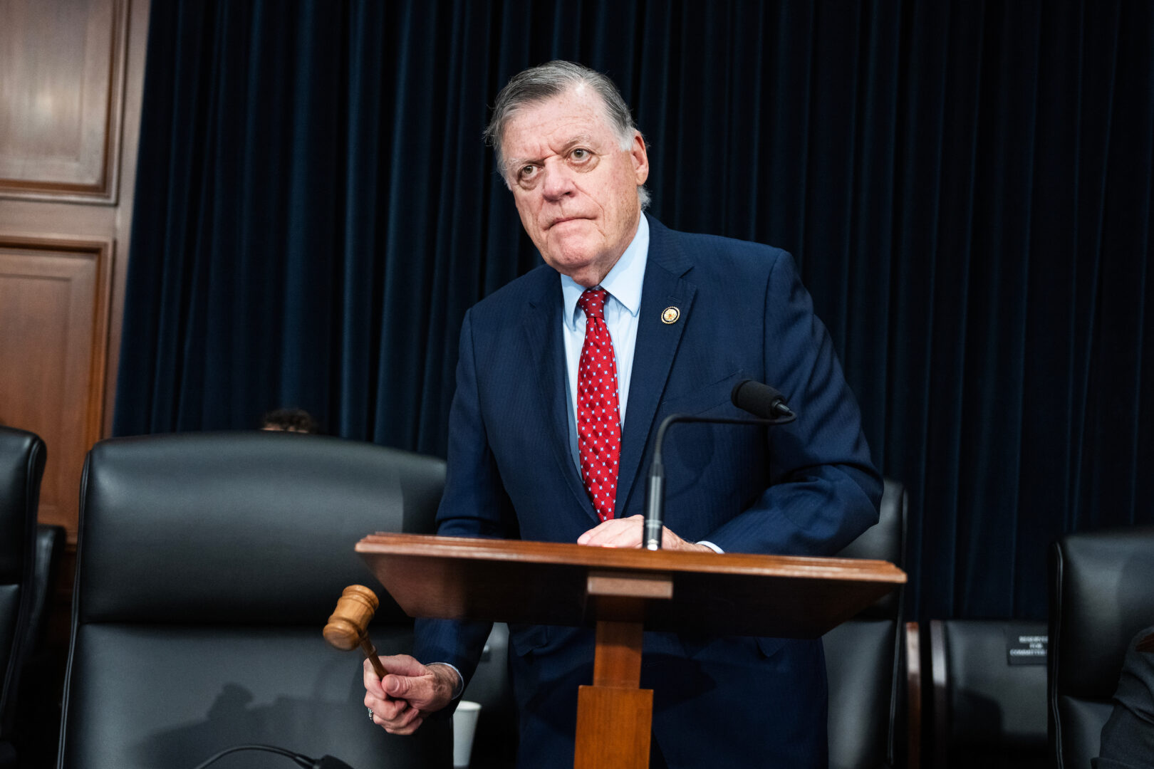 House Appropriations Chairman Tom Cole, pictured wielding his gavel in June, said the bills’ funding levels are below current spending but surpass the president’s request.