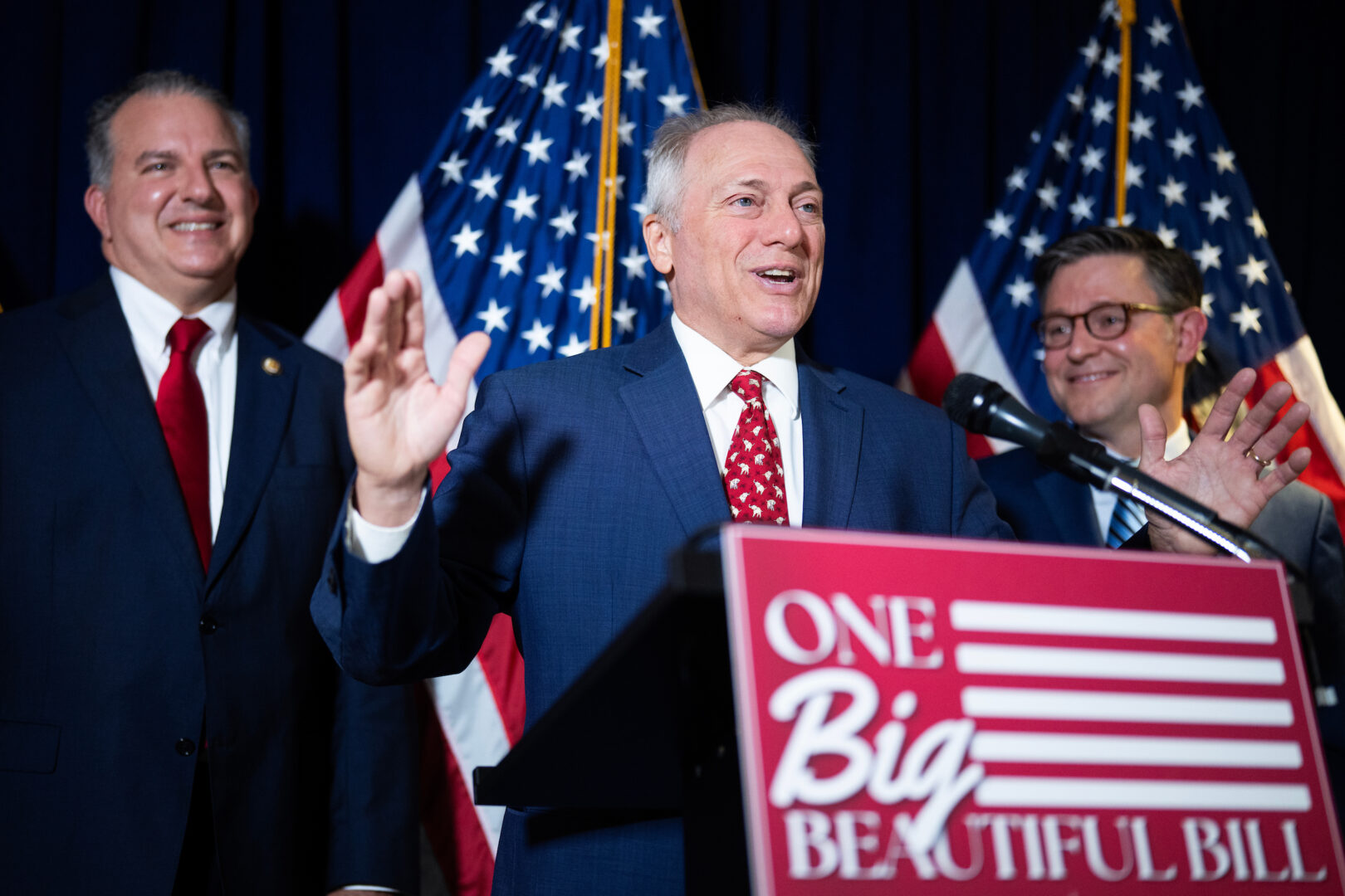 If Republicans are wondering how to spend their August recess, they should start by highlighting their wins and spotlighting healthy signs for the economy, Winston writes. Above, House Majority Leader Steve Scalise, R-La., speaks at a news conference at the Republican National Committee on July 15. 