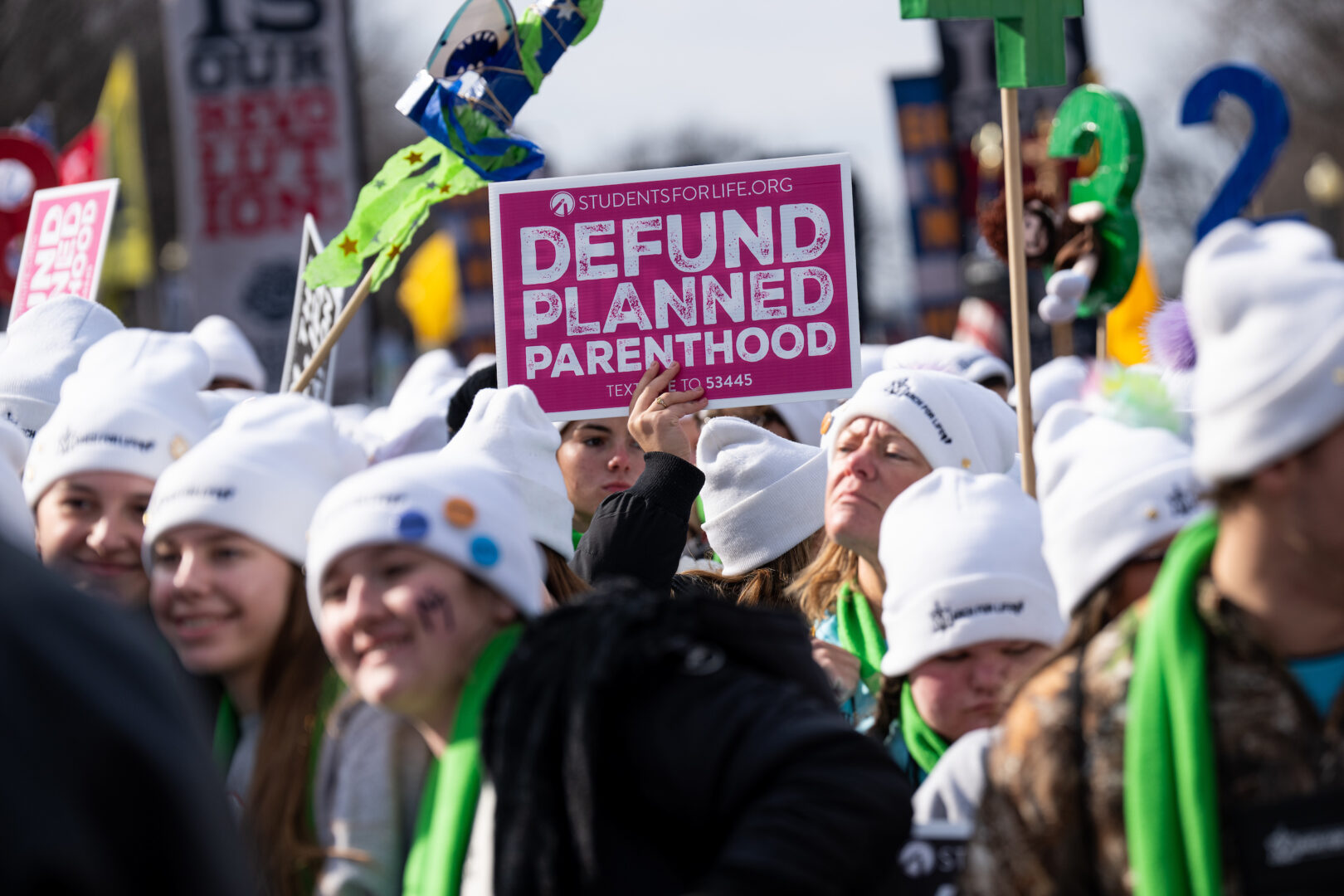 The March for Life proceeds down Constitution Avenue after a rally on the National Mall in Washington on Jan. 24.