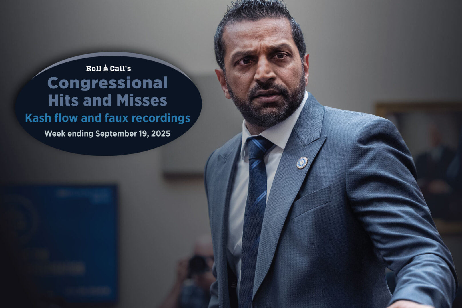 FBI Director Kash Patel arrives for the House Judiciary Committee hearing in the Rayburn building on Wednesday.