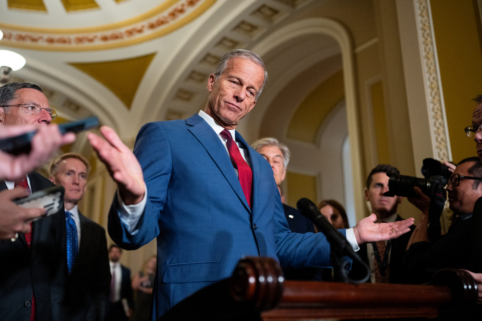 Senate Majority Leader John Thune, R-S.D., says the time to negotiate health provisions is after the government has been funded.