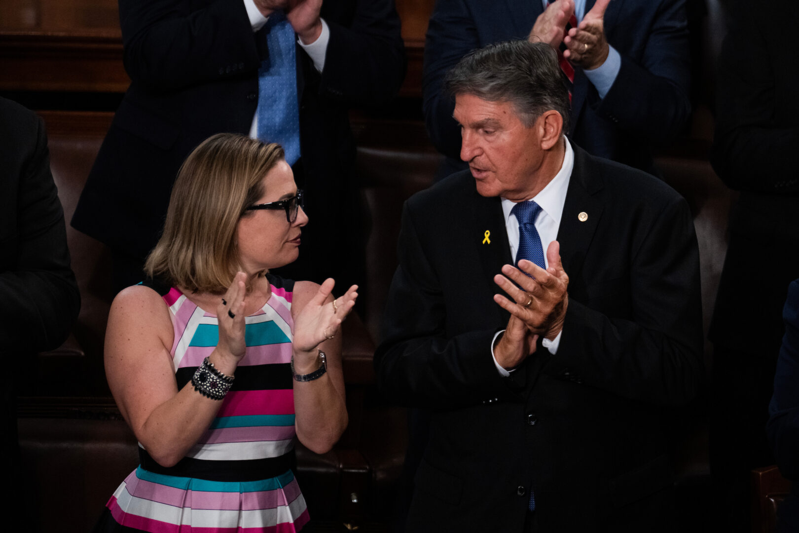 Trump mentioned the opposition from then-Sens. Joe Manchin III of West Virginia and Kyrsten Sinema of Arizona to the rules changes during the last Democratic majority. (Tom Williams/CQ Roll Call file photo)