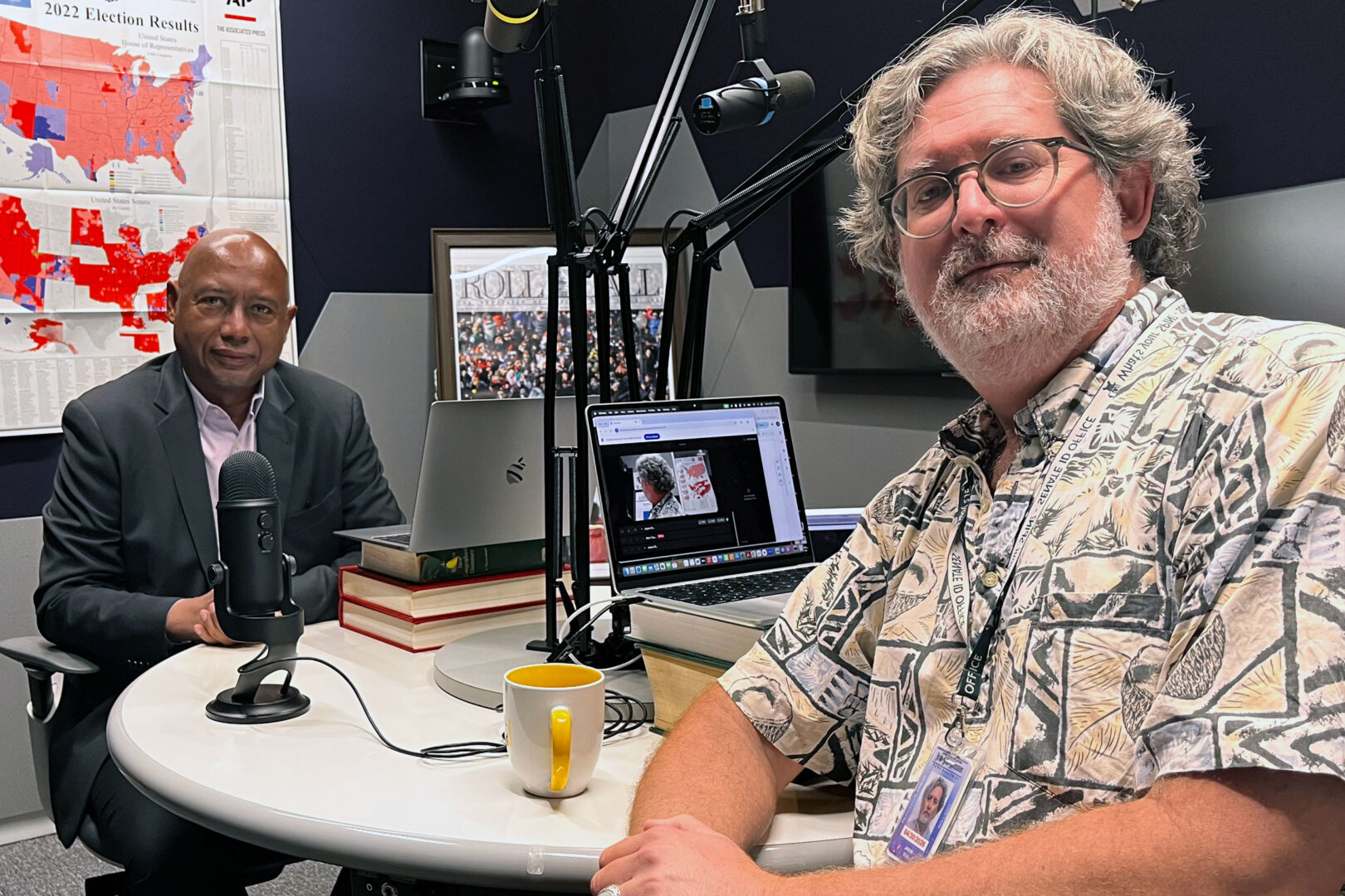 Filmmaker Raoul Peck joins Roll Call Editor-in-Chief Jason Dick during a discussion for the Political Theater podcast in Washington on Oct. 6, 2025. 