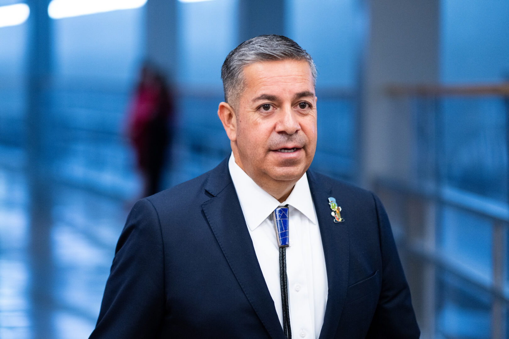 Sen. Ben Ray Luján, D-N.M., pictured in the Capitol on April 8, has introduced a bill that would fund both SNAP and WIC while also ensuring that states would be reimbursed for costs incurred for administering SNAP and WIC during the shutdown.