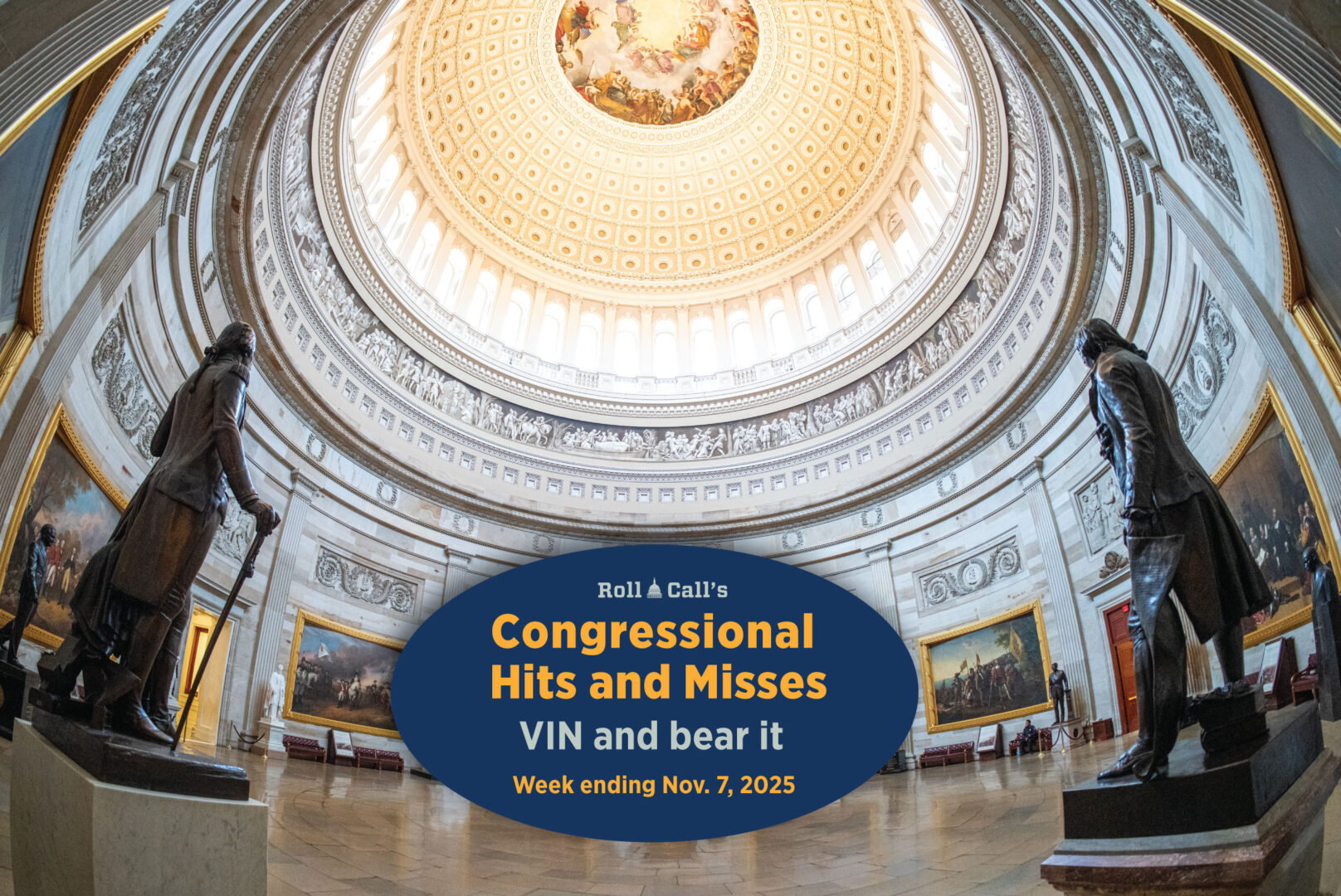 The empty Capitol Rotunda is seen on Nov. 3, 2025, The government shutdown  became the longest in history this week.
