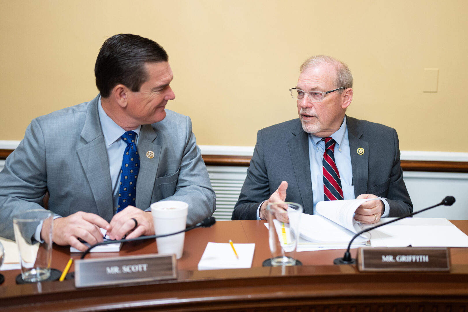 Rep. Austin Scott, R-Ga., left, and Rep. Morgan Griffith, R-Va., are among those Republicans with reservations. (Bill Clark/CQ Roll Call file photo)
