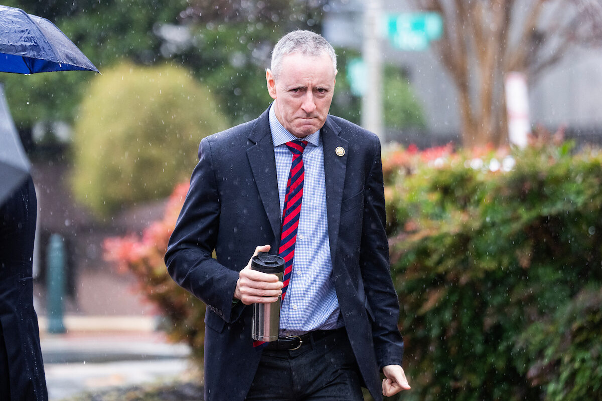 Pennsylvania Rep. Brian Fitzpatrick, here heading to a House Republican Conference meeting on Tuesday, is among several lawmakers who have sought bipartisan solutions for problems Congress is facing. 