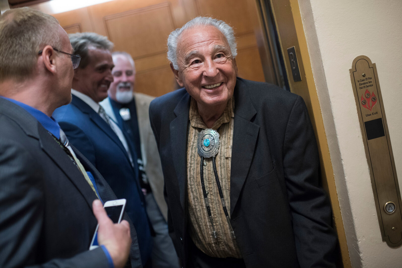 Former Senator Ben Nighthorse Campbell died on Tuesday. He is shown in 2018.