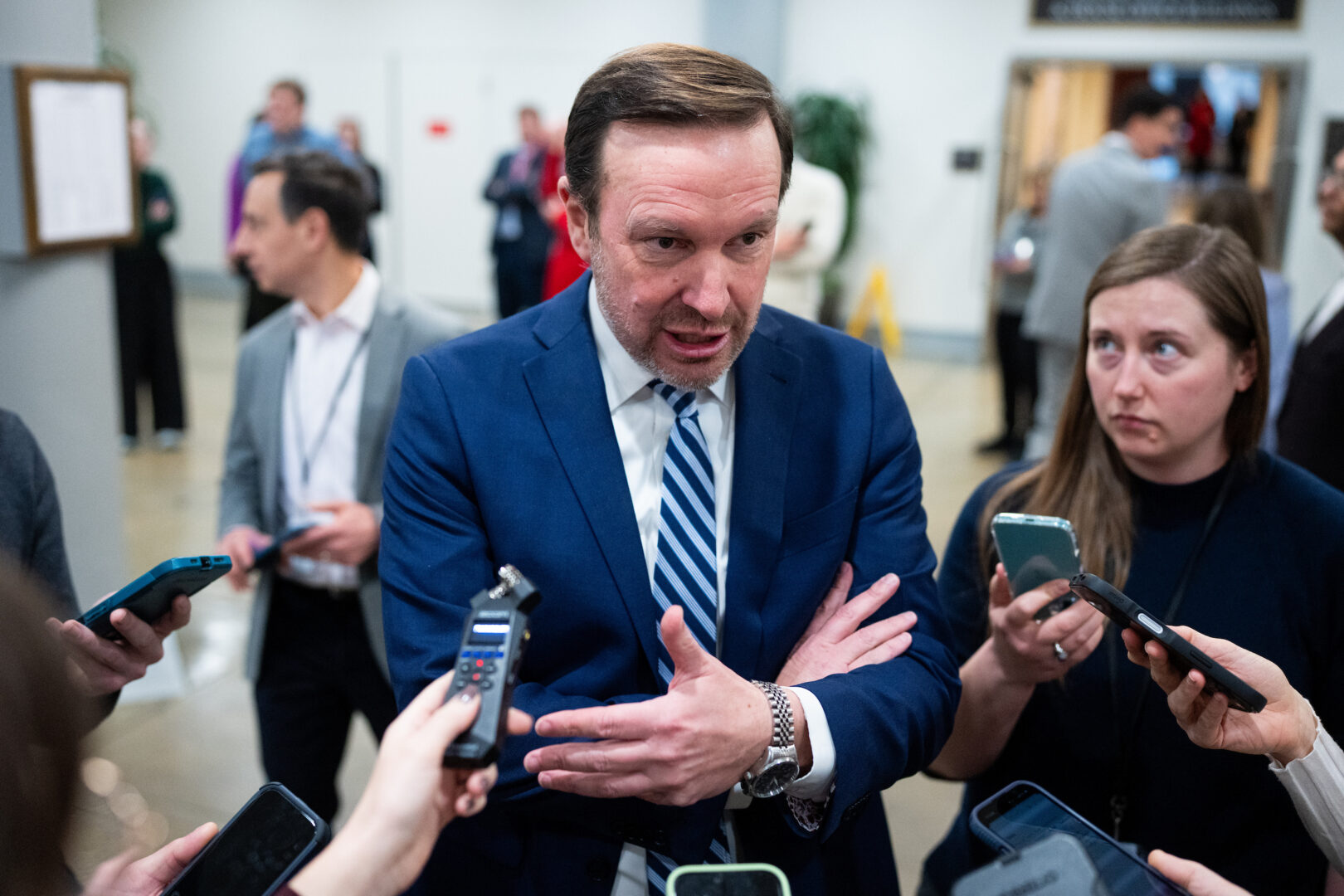 Sen. Christopher S. Murphy, D-Conn., seen here on Jan. 6, said there must be new restraints on Immigration and Customs Enforcement before a Homeland Security bill can pass.