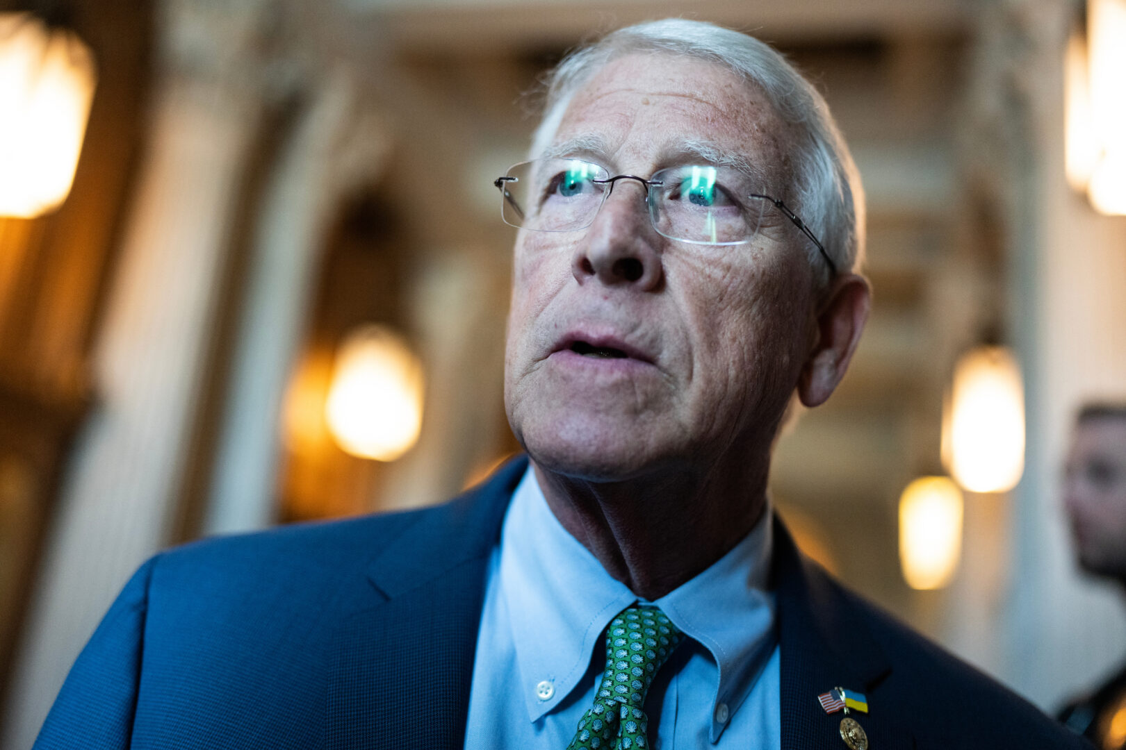 Sen. Roger Wicker, R-Miss.,  talks with reporters in the U.S. Capitol on Thursday, June 1, 2023. 