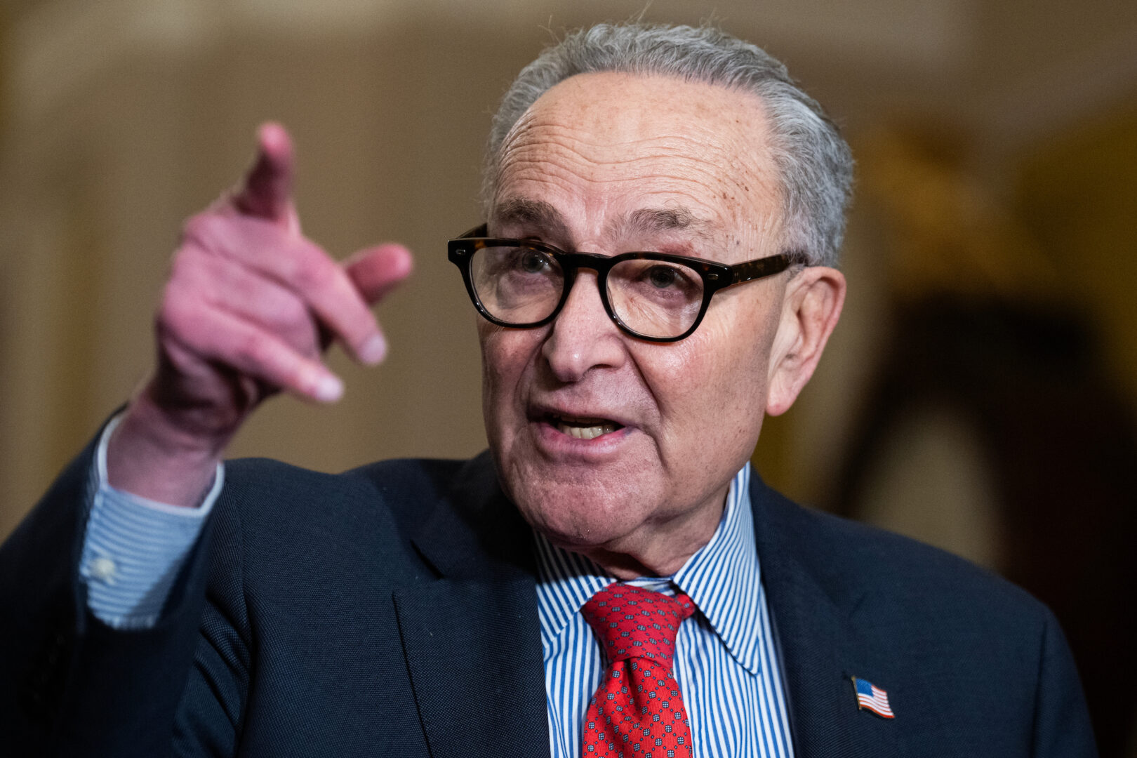 Senate Minority Leader Charles E. Schumer, D-N.Y.,  said Monday that Democrats would not support an extension of the president's latest tariffs. (Tom Williams/CQ Roll Call file photo)