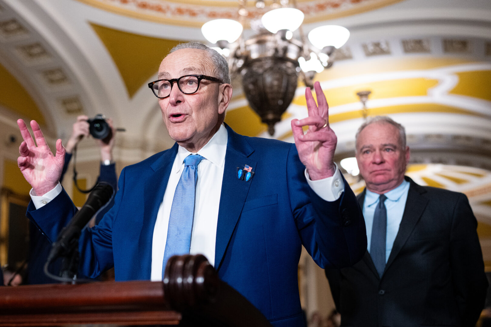 Senate Minority Leader Charles E. Schumer is locked in another shutdown battle as Democrats push for an immigration enforcement overhaul.