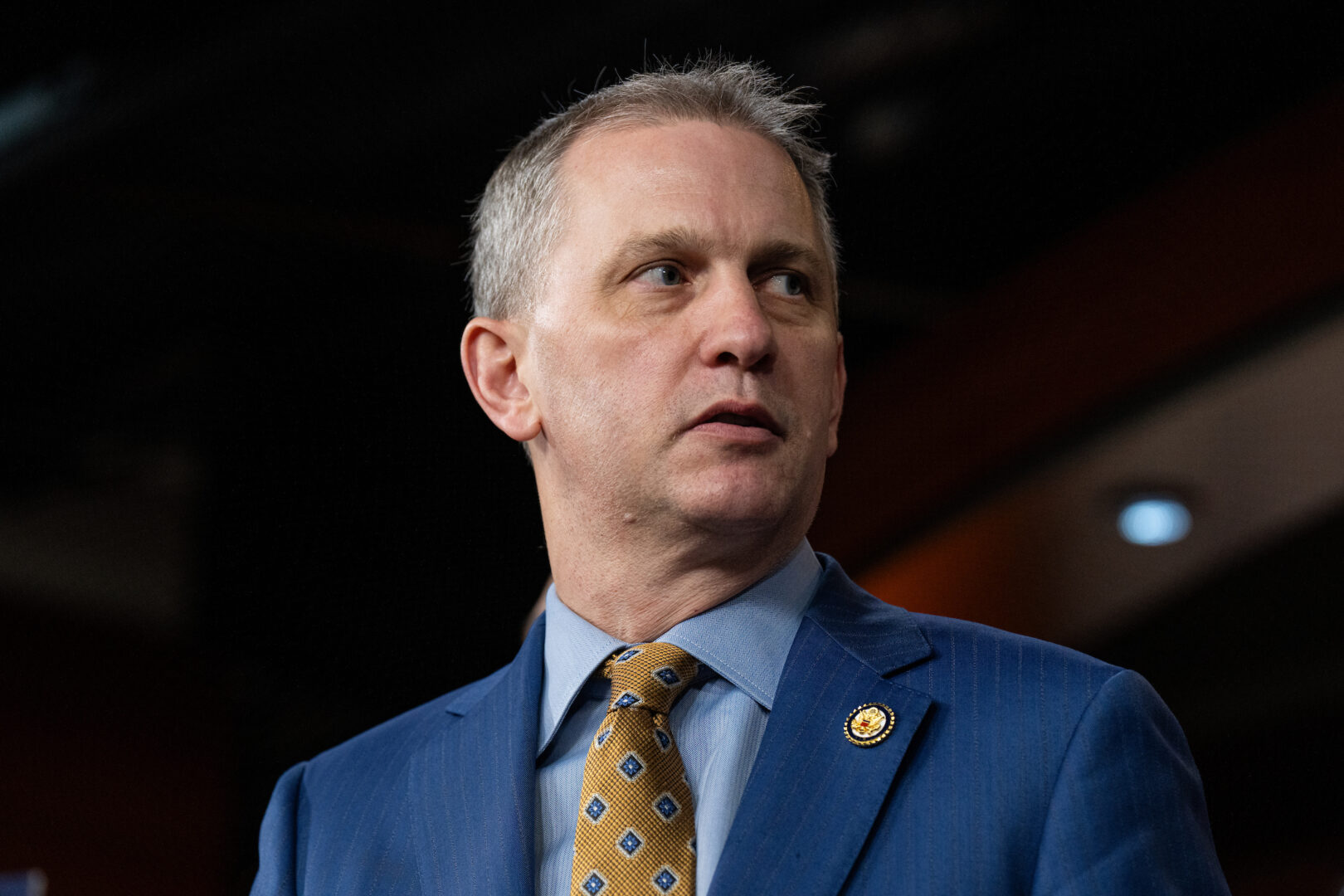 Rep. Sean Casten, D-Ill., speaks during a news conference on Feb. 6, 2025. 