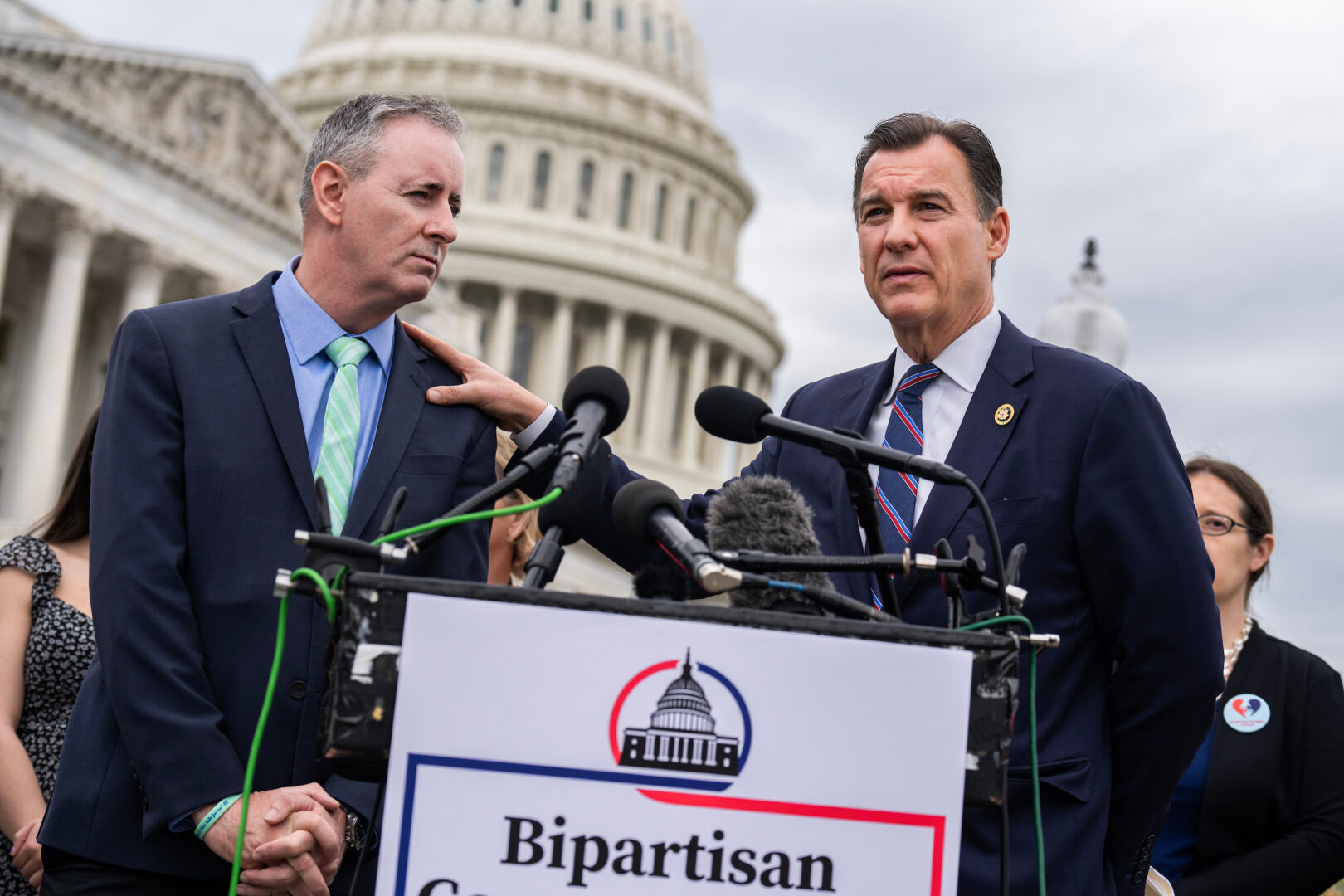 Reps. Tom Suozzi, D-N.Y., right, and Brian Fitzpatrick, R-Pa., were among lawmakers who bucked their party for more than 10 percent of votes defined as unity votes under the CQ Roll Call study.