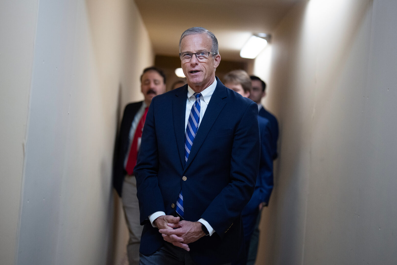 Senate Majority Leader John Thune hasn’t ruled out attaching other legislative priorities to a war funding package.