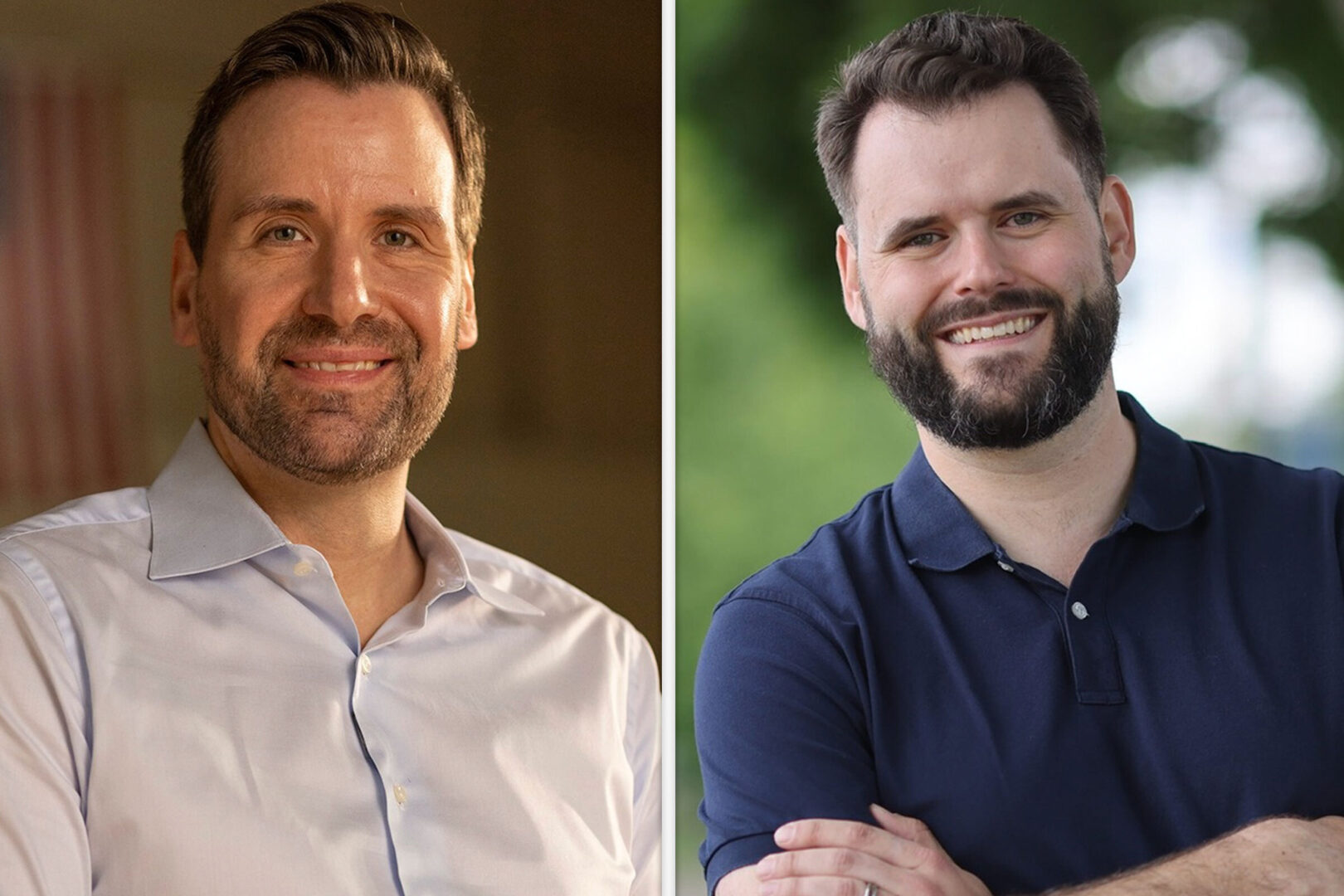 Iowa state Rep. Josh Turek, left, and state Sen. Zach Wahls are running for Senate. (Courtesy Josh Turek for Iowa/Facebook, Wahls for Iowa/Facebook)