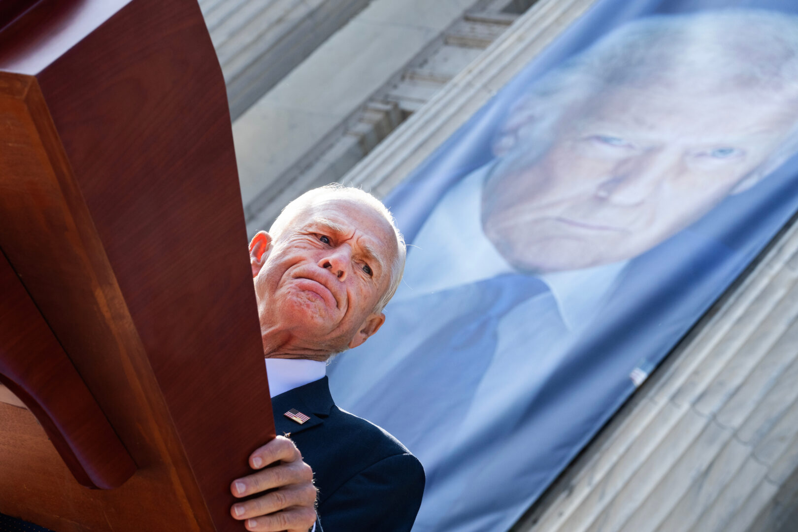 White House counselor Peter Navarro speaks during a news conference outside the USDA Whitten Building on Tuesday, July 8, 2025. 